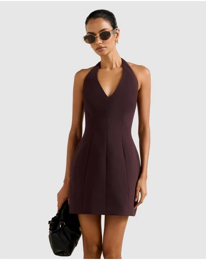 Forever New Petite - Riley Petite Structured Halter Neck Mini Dress