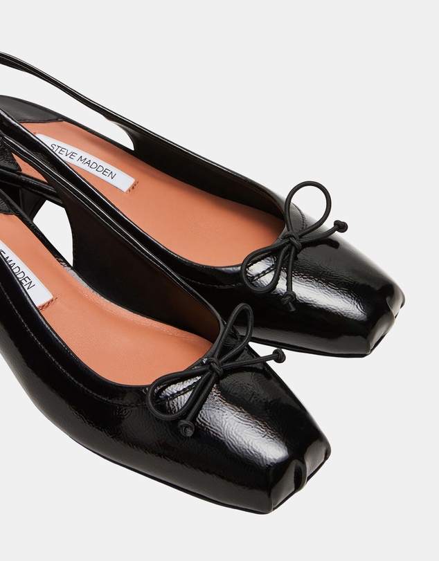 Steve Madden - Loved Black Crinkle Patent Heels