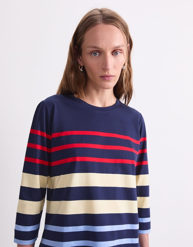 Sportscraft - Multi Stripe Half Sleeve Mercerised Tee