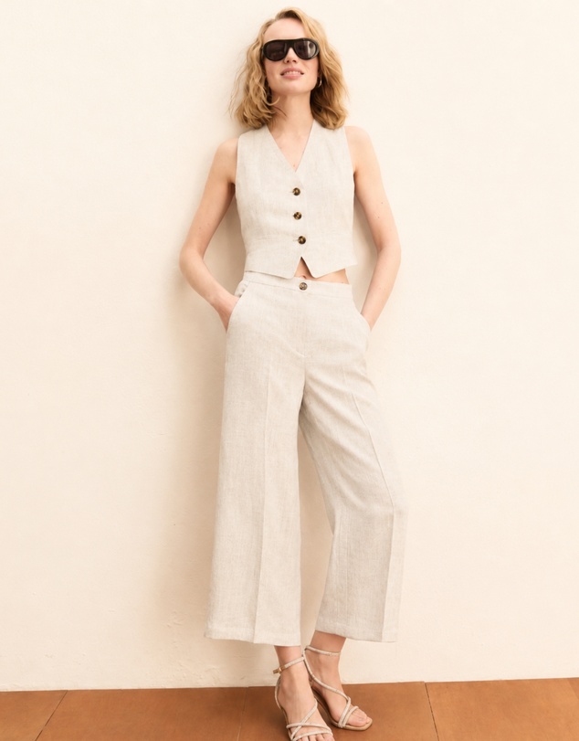 Emme - Ecru Linen Waistcoat