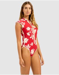 Seafolly - Mayflower Cap Sleeve Zip Front One Piece Swimsuit