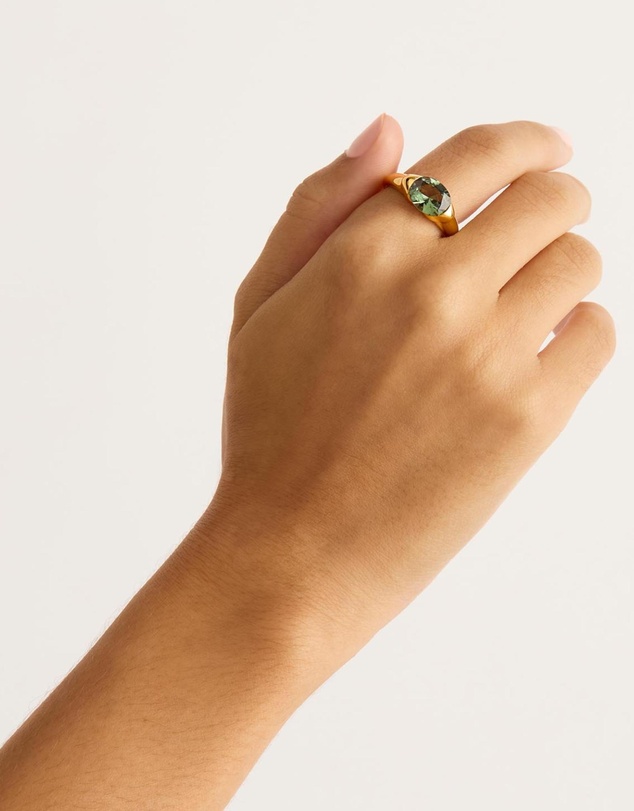 By Charlotte - Gold Sacred Jewel Ring - Forest