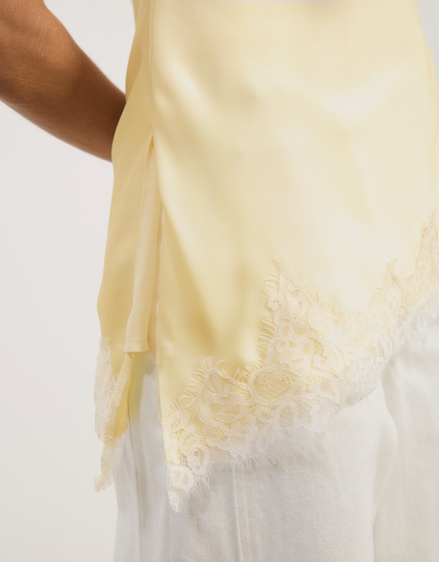 Atmos&Here - Leoni Asymmetric Lace Satin Cami