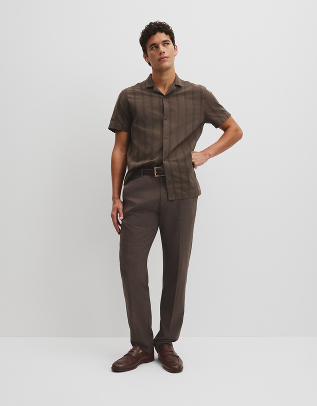 Country Road - Regular Fit Short Sleeve Textured Stripe Shirt