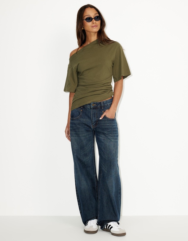 Dazie - Hazel Ruched Jersey Short Sleeve Top