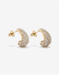 Michael Hill - Pavé Tapered Cubic Zirconia Stud Earrings in 18kt Vermeil