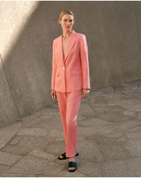 Trenery - Linen Tapered Leg Pant in Pink Peony