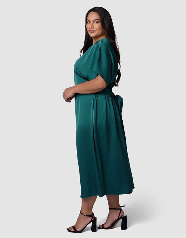 Pink Dusk by Curve Project - Lust Unleashed Satin Midi Dress