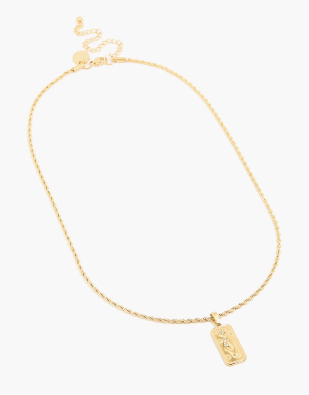 Lovisa - Waterproof Gold Plated Stainless Steel Flower Tab Necklace