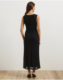 Atmos&Here - Sana Polkadot Mesh Midi Dress