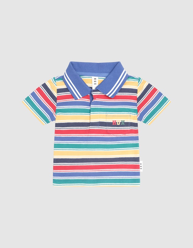 Huxbaby - Vintage Stripe Hux Embroidered Polo - Babies-Teens