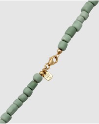 Kuzzoi - ICONIC EXCLUSIVE - Green Beads Necklace with Gold-Plated Silver Closure