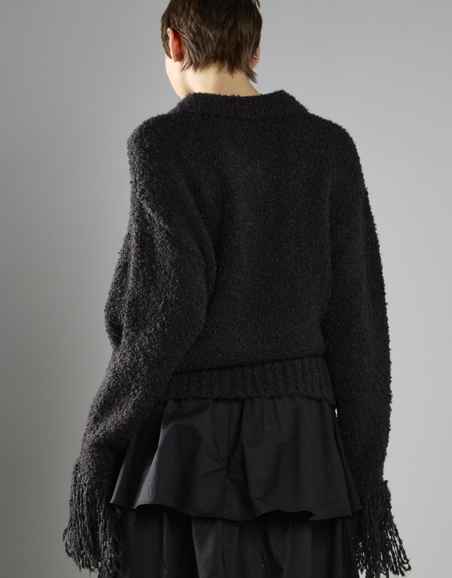 Glamorous - Fringe Cuff Button-front Cardigan