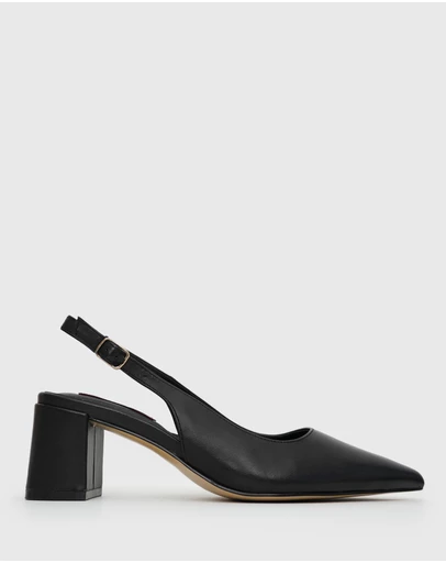 Betts - Wider Fit Kendra Leather Pointed Toe Slingback Pumps