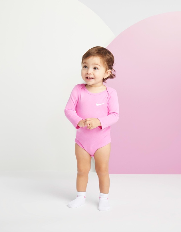 Nike - 3-Pack Core Swoosh No Slip Infant Ankle Socks - Babies
