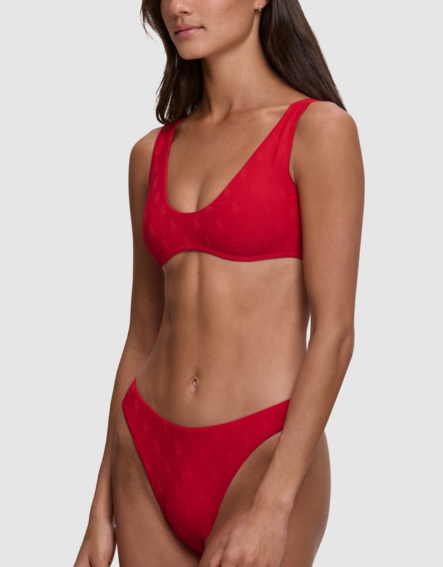Polo Ralph Lauren - Logo Jacquard Deep Scoop Bikini Top
