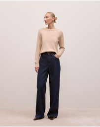 Trenery - Merino Classic Crew in Camel