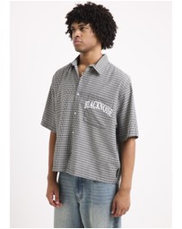 Black Noise White Rain - Heaton Short Sleeve Shirt