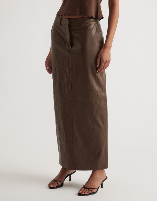 Decjuba - Faux Leather Maxi Skirt