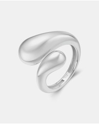 Ania Haie - Silver Sculptural Crossover Ring