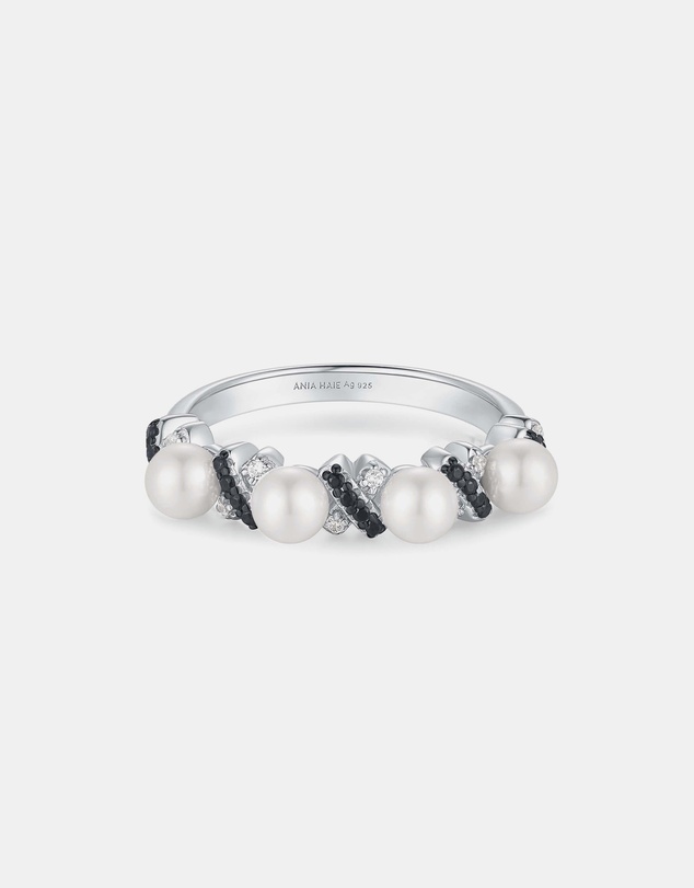 Ania Haie - Two-Tone Sparkling Braided Shell Pearl Ring