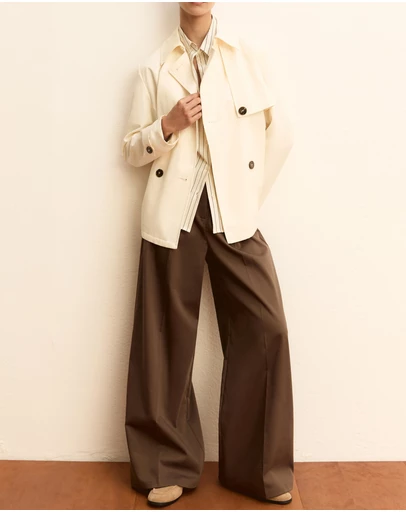 Emme - Khaki Straight Trousers