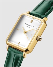 Rosefield - The Octagon XS Green Croco Leather Watch