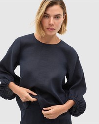 Seed Heritage - Core Linen Balloon Sleeve Top