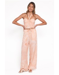 Petal & Pup - Lira Tie Waist Pant - Peach Floral