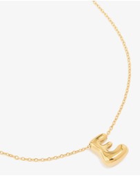Lovisa - Waterproof Gold Plated Stainless Steel Large Bubble Letter E Necklace