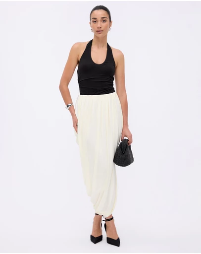 Minima Esenciales - Rue Jersey Asym Gathered Midi Skirt