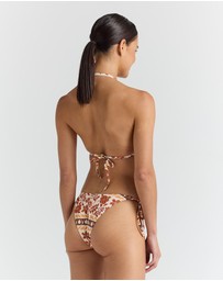 Poolside Paradiso - Samoa High String Tie Bikini Bottom - Seashell