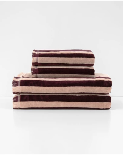 Aura Home - Palma Stripe Australian Cotton Bath Towel Set