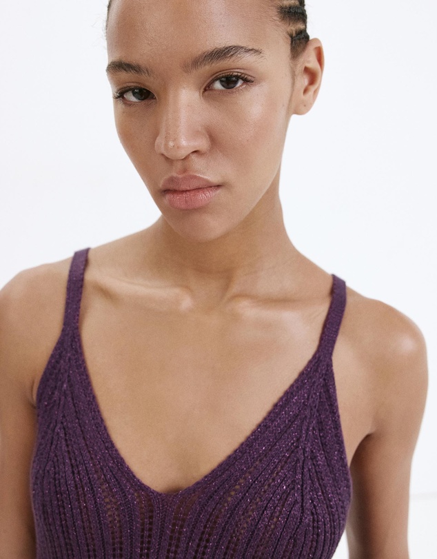 M.N.G - Openwork Lurex Knit Top