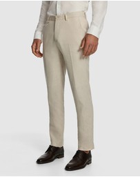 yd. - Carter Stretch Linen Blend Slim Tapered Dress Pant