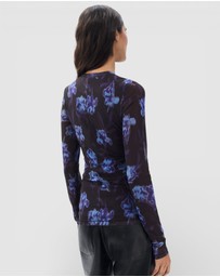 rag & bone - Yana Printed Mesh Long Sleeve Tee