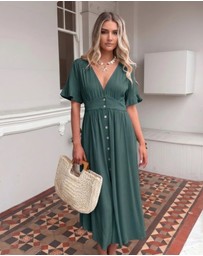 Esther & Co - Korbela Dress - Deep Green