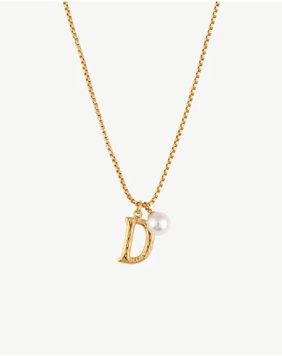 Zahar - Pearl Letter D Necklace
