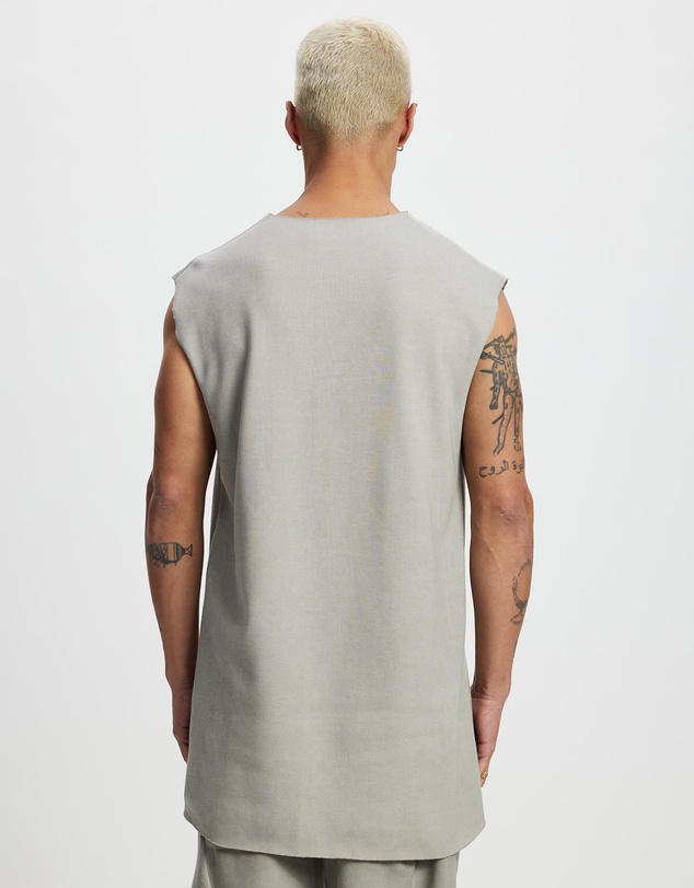 Surrounded By Ghosts - The Santite Crew Knit Raw Neck Vest