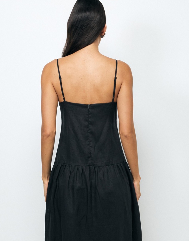 Revibe - Repaired AERE Bree V Neck Linen Maxi Dress - AU 10