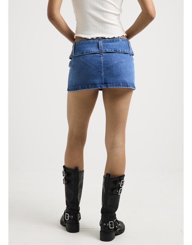 Neon Hart - Leia Belted Denim Mini Skirt