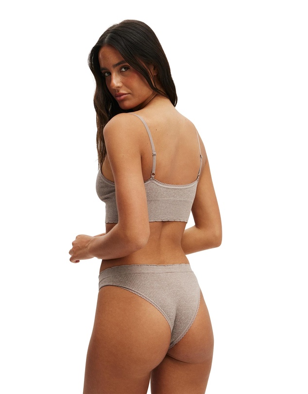 Cotton On Body - Seamless Longline Lace Trim Bralette