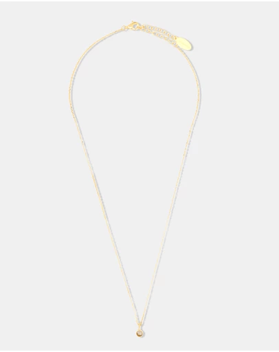 Georgini - Natural Topaz And Diamond April Gold Pendant