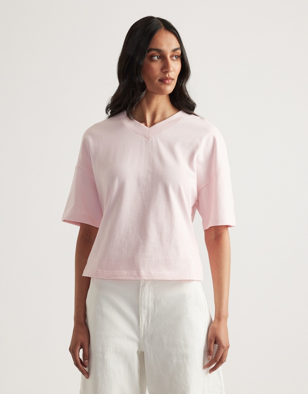 Decjuba - Alicia V Neck Boxy Tee