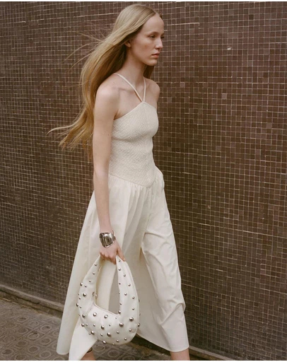 M.N.G - Fede Combined Halter-Neck Dress