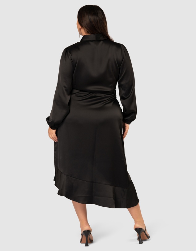 Pink Dusk by Curve Project - Girl Crush Satin Wrap Dress