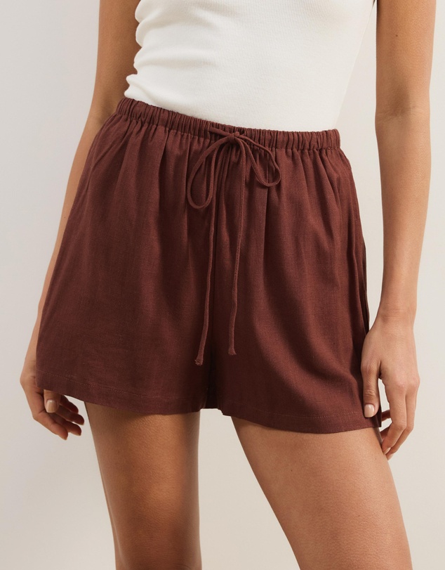 Atmos&Here - Tenley Drawstring Linen Blend Shorts