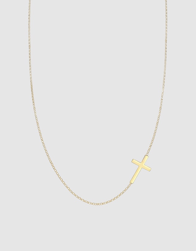 Elli Jewelry - Cross Pendant Necklace in Gold-Plated 925 Silver