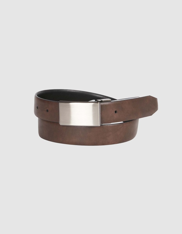 Geoffrey Beene - Plate Buckle Reversible Belt