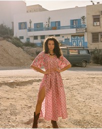 KINGA CSILLA - Kamala Block Print Primavera Maxi Dress
